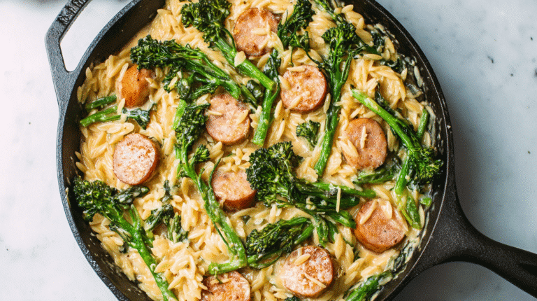 Chicken Sausage and Broccoli Orzo